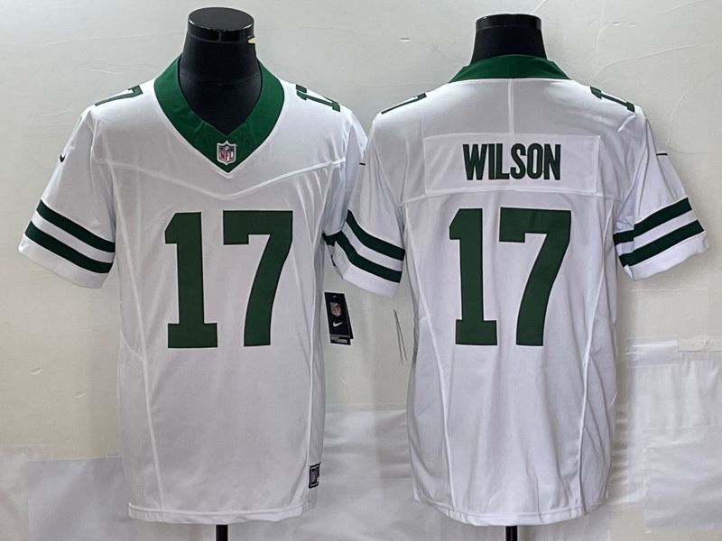 Men New York Jets #17 Wilson White Nike Throwback Player Game NFL Jersey